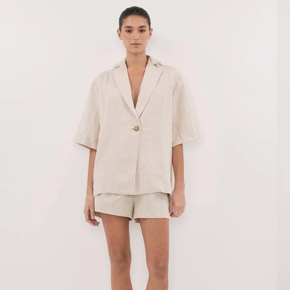 DISSH NALA LINEN RESORT SHIRT & CORY LINEN SHORTS (SET) AU 10 / US 6